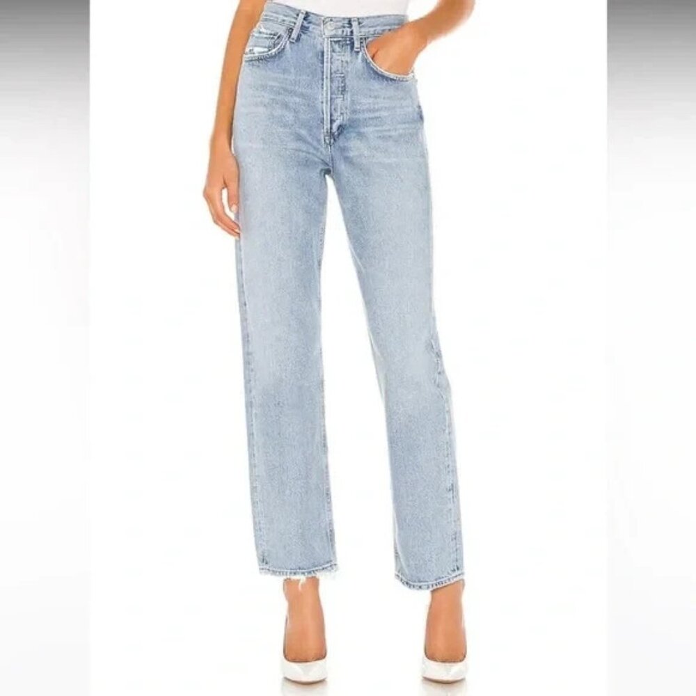 AGOLDE 90's Mid Rise Loose Fit Jean Snapshot Light Wash Size 23